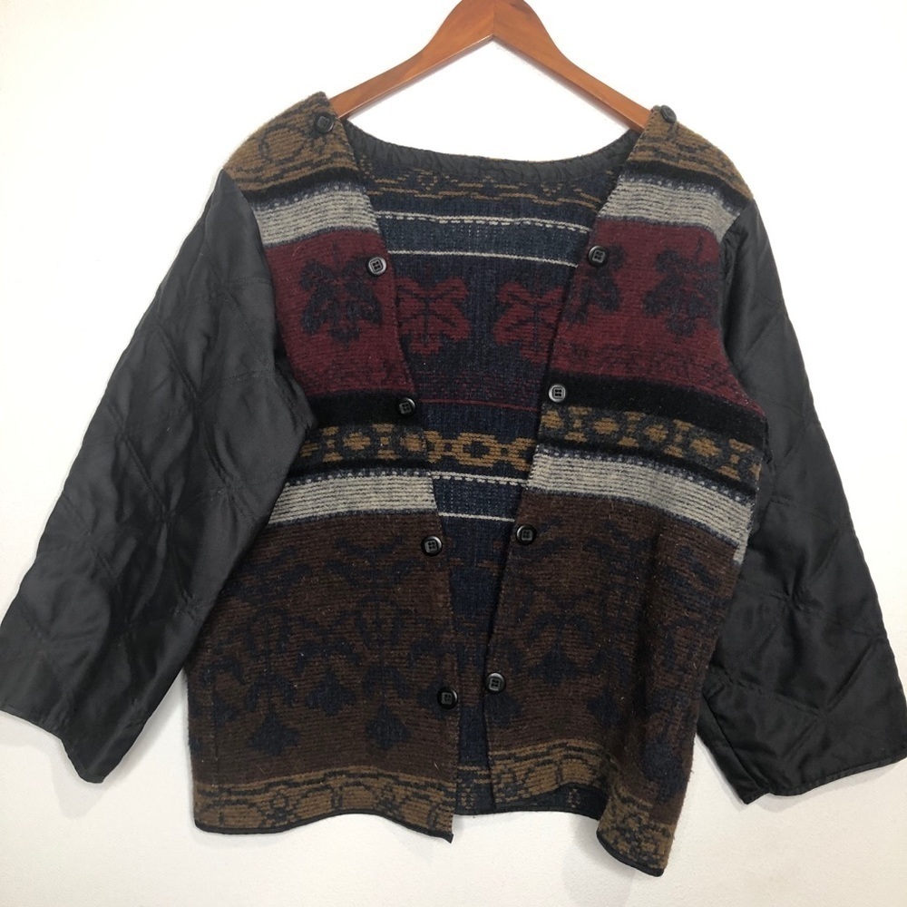 Woolrich Wool Blanket Jacket with‎ Quilted Sleeves